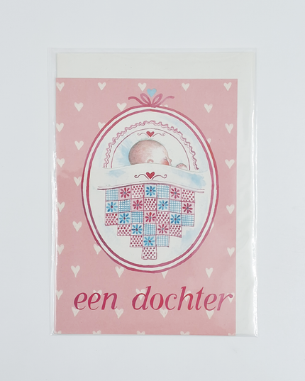 Wenskaart patchwork geboorte dochter