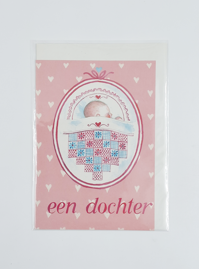 Wenskaart patchwork geboorte dochter