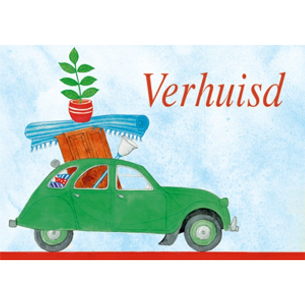 Wenskaart lelijk eendje, verhuisd