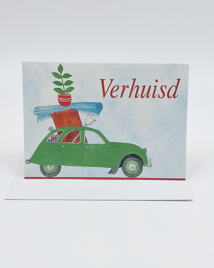 Wenskaart lelijk eendje, verhuisd