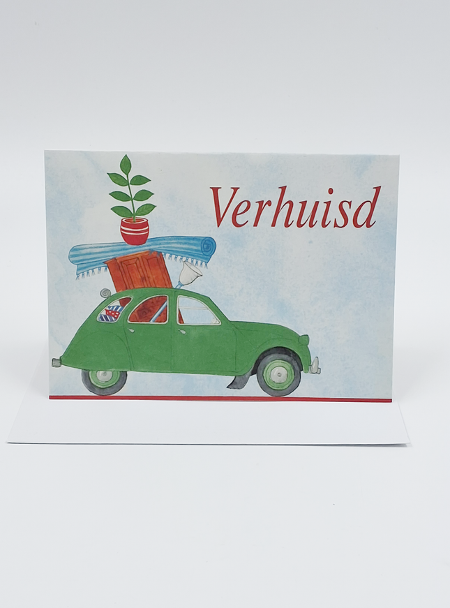 Wenskaart lelijk eendje, verhuisd