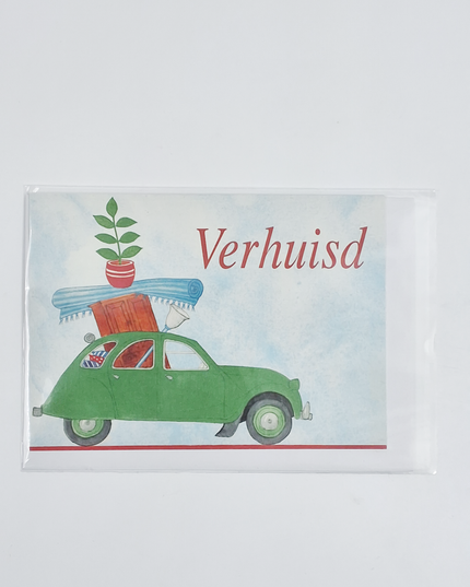 Wenskaart lelijk eendje, verhuisd