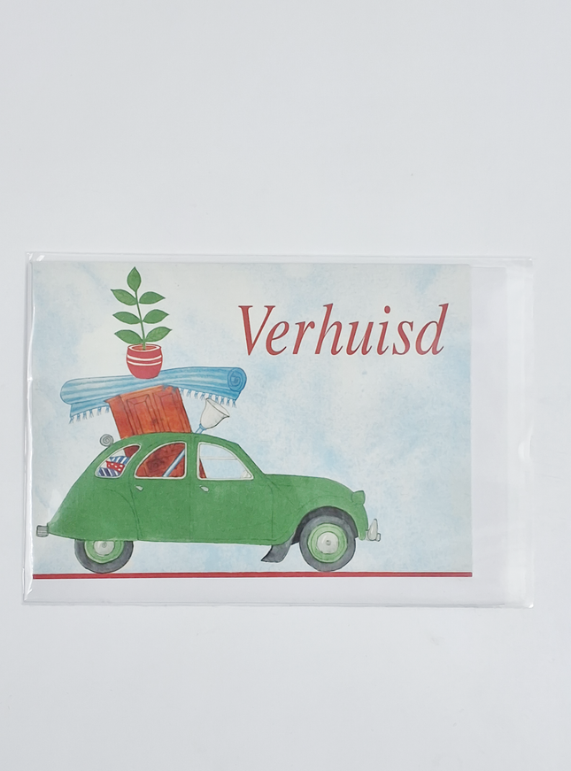 Wenskaart lelijk eendje, verhuisd