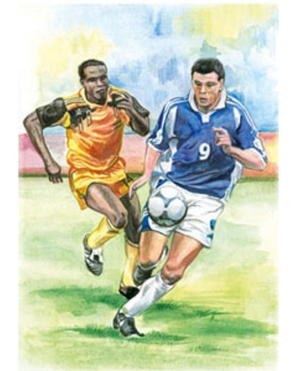 Wenskaart 2 voetballers