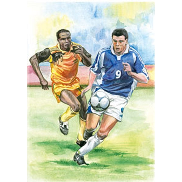 Wenskaart 2 voetballers