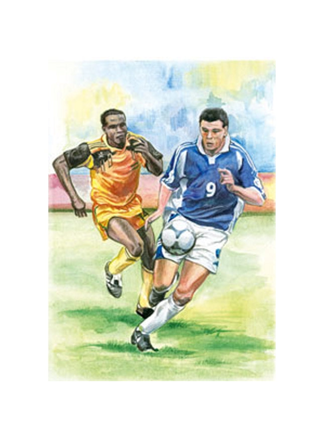 Wenskaart 2 voetballers