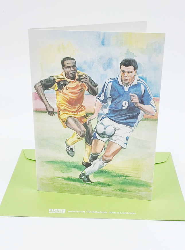 Wenskaart 2 voetballers