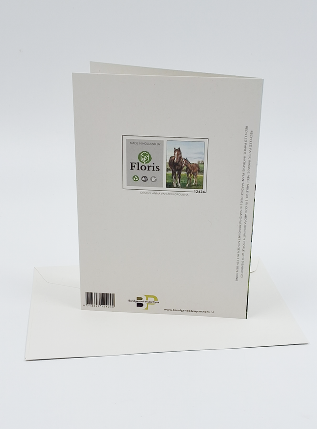 Wenskaart paard met veulen