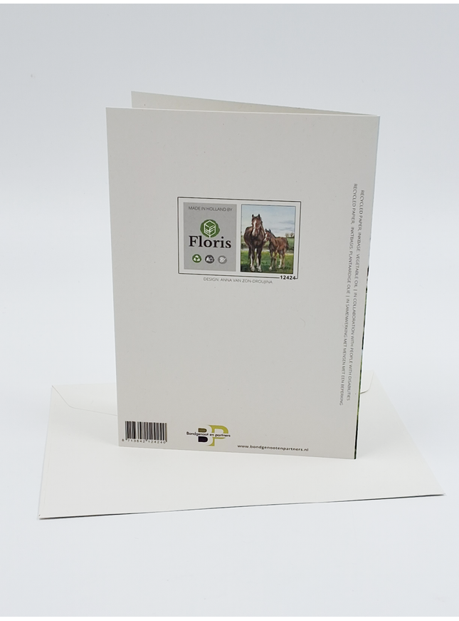 Greeting card horse with foal