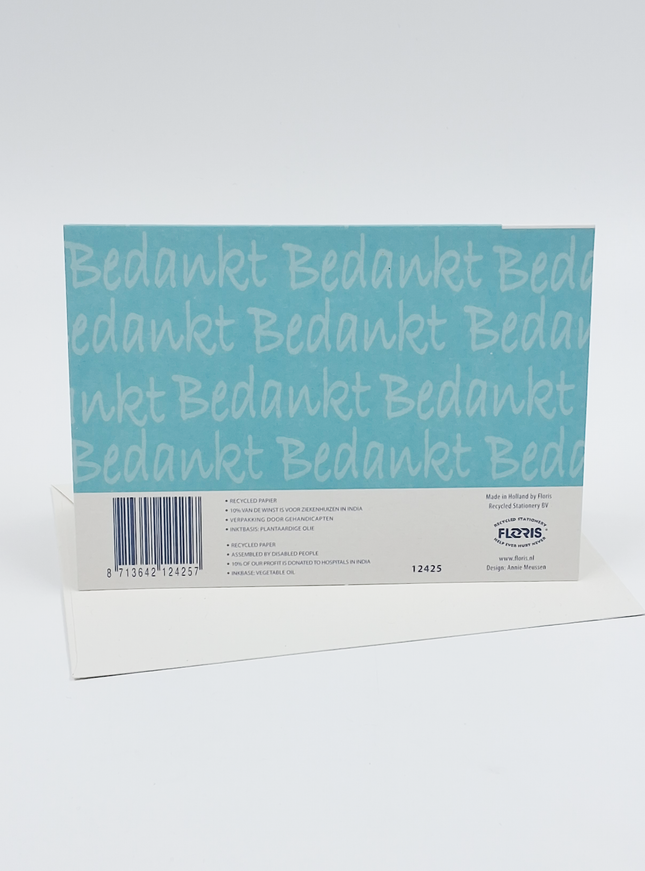 Wenskaart zonnebloemen, bedankt