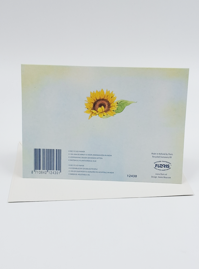 Wenskaart zonnebloemen vlinder, gefeliciteerd met je ... verjaardag