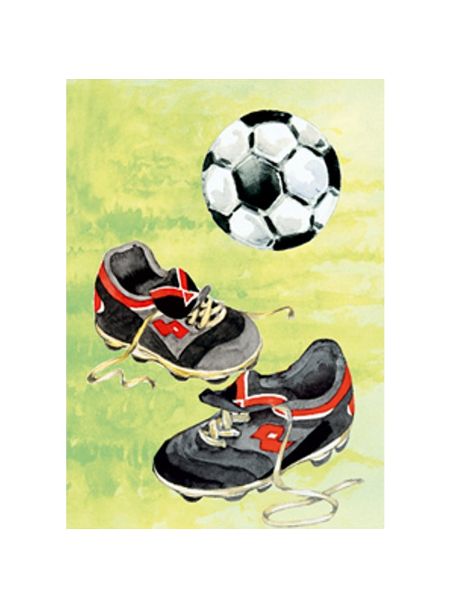 Wenskaart voetbalschoenen voetbal