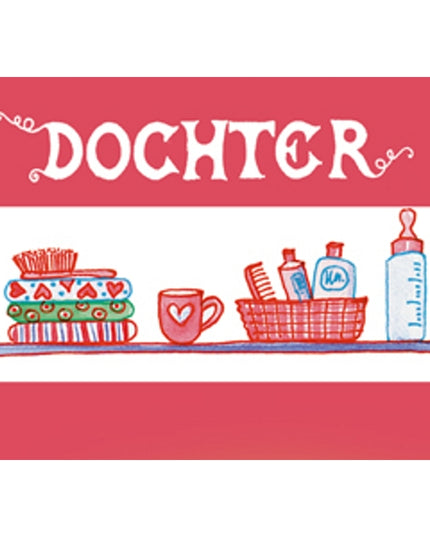 Wenskaart roze dochter geboorte