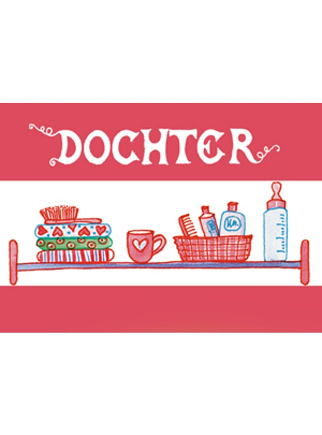 Pink daughter birth greeting card