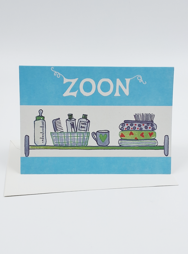 Wenskaart blauw zoon geboorte