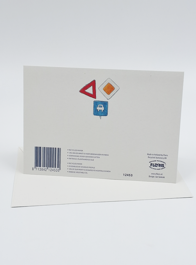 Wenskaart auto, proficiat met je rijbewijs