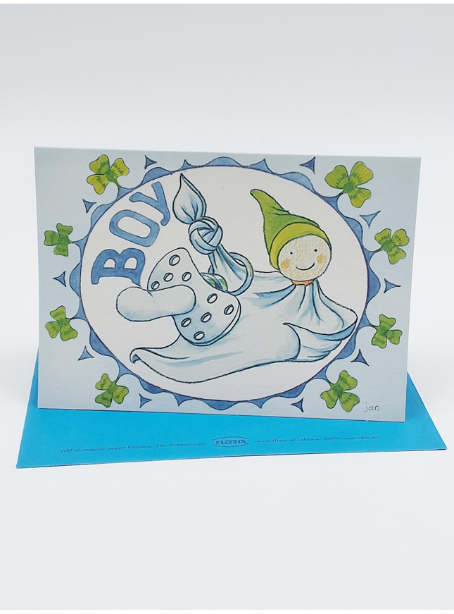 Pop boy birth greeting card
