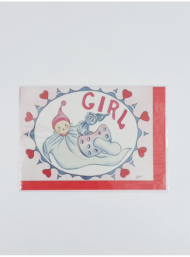 Greeting card doll girl birth