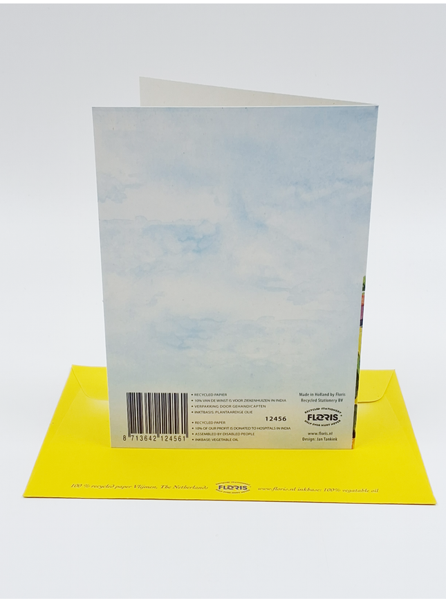 Greeting card daffodils mill