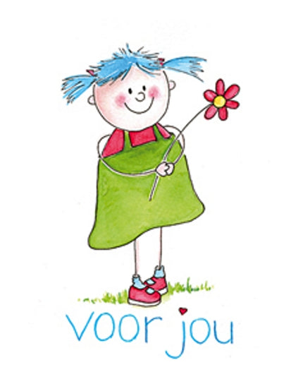 Wenskaart meisjes, voor jou