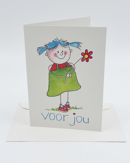 Wenskaart meisjes, voor jou