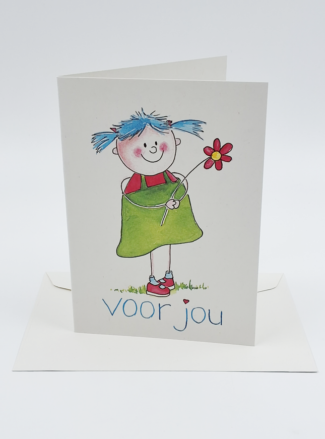 Wenskaart meisjes, voor jou