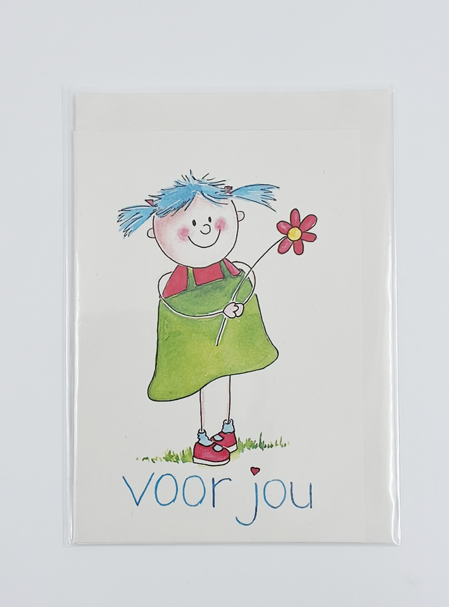 Wenskaart meisjes, voor jou
