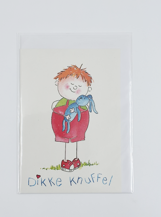 Wenskaart jongen, dikke knuffel