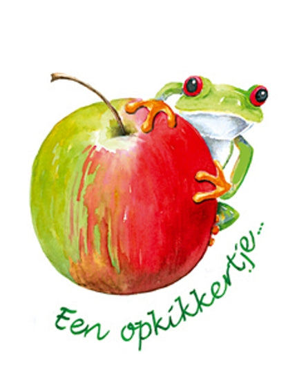 Wenskaart appel, een opkikkertje
