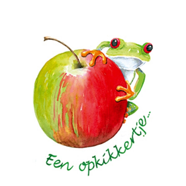 Wenskaart appel, een opkikkertje