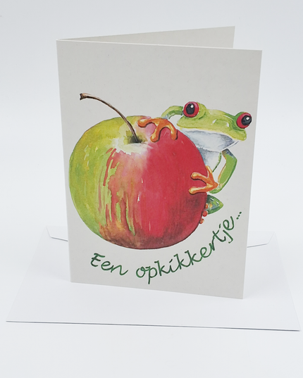 Wenskaart appel, een opkikkertje