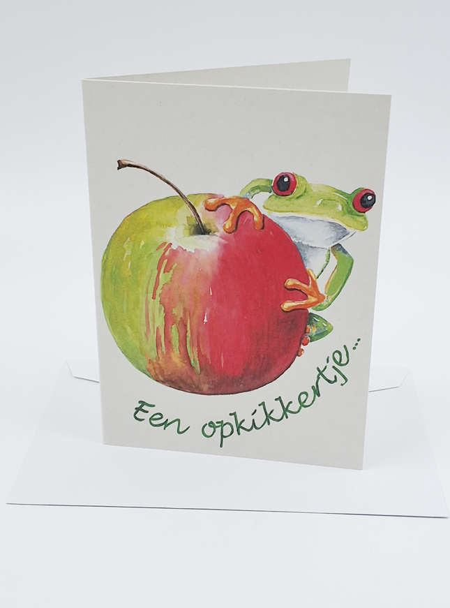 Wenskaart appel, een opkikkertje
