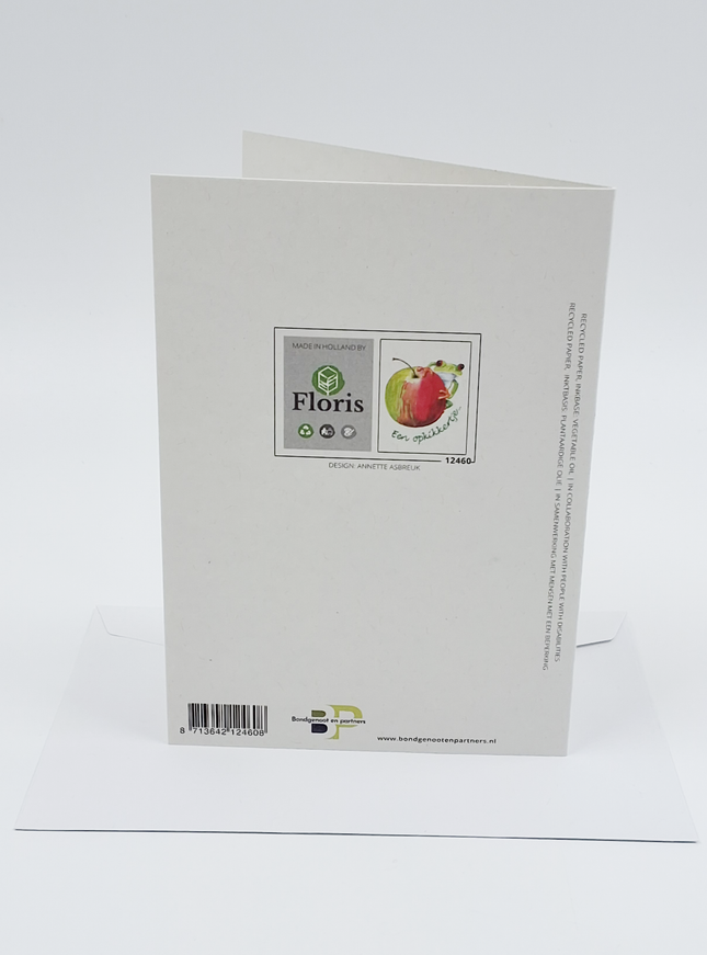 Wenskaart appel, een opkikkertje