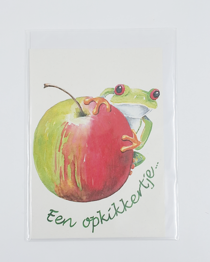 Wenskaart appel, een opkikkertje