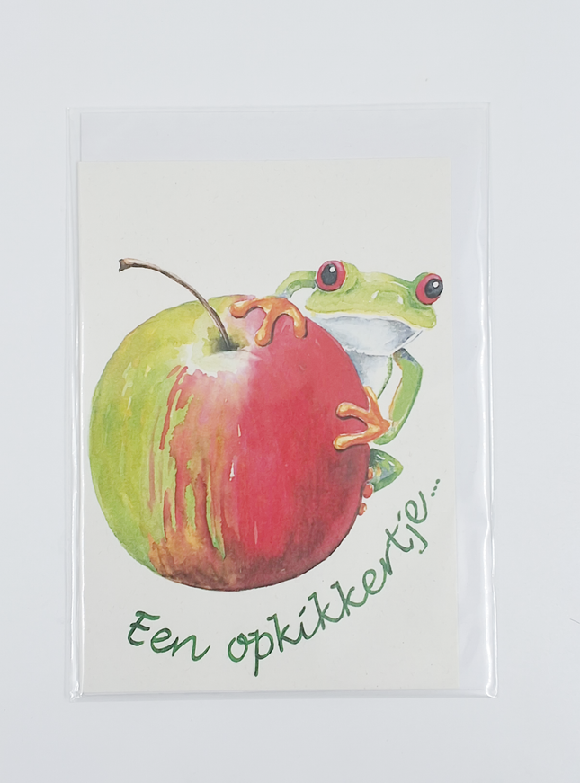 Wenskaart appel, een opkikkertje