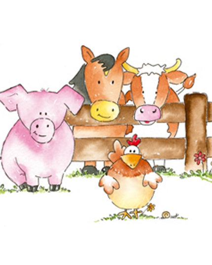 Wenskaart boerderijdieren