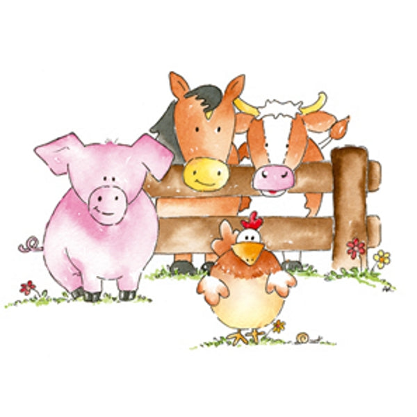 Wenskaart boerderijdieren