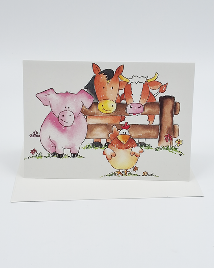 Wenskaart boerderijdieren