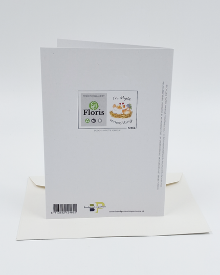 Wenskaart kippen in blijde verwachting