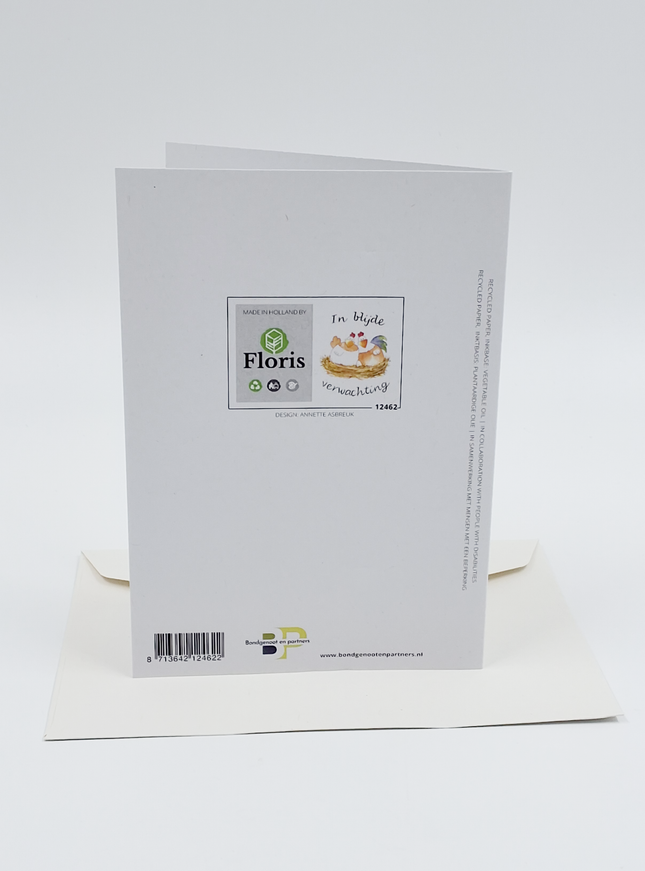 Wenskaart kippen in blijde verwachting