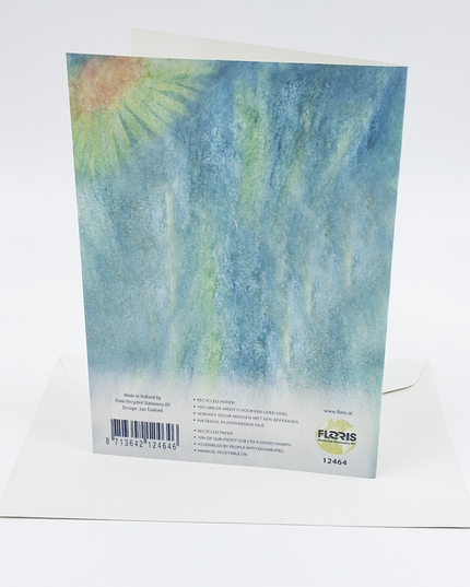 wenskaart gele bloem blauwtje