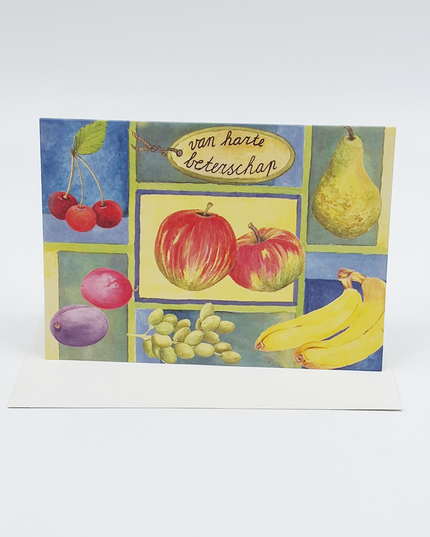Wenskaart fruit, van harte beterschap