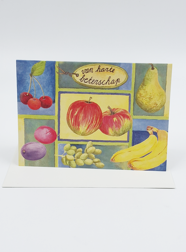 Wenskaart fruit, van harte beterschap