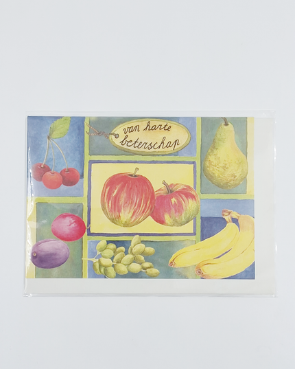 Wenskaart fruit, van harte beterschap
