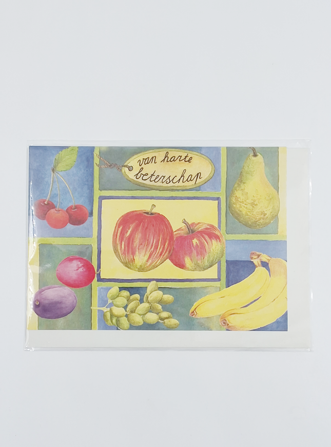 Wenskaart fruit, van harte beterschap
