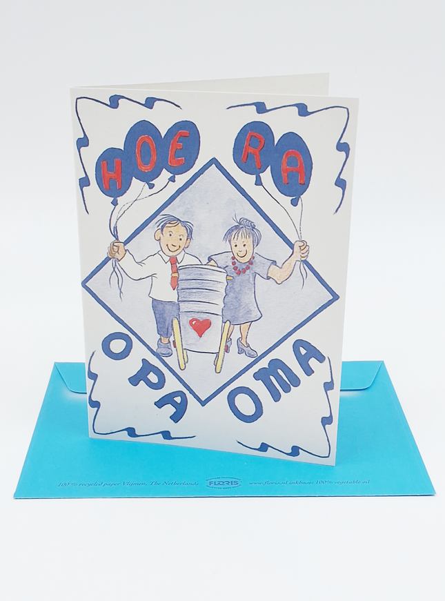 Wenskaart hoera opa oma