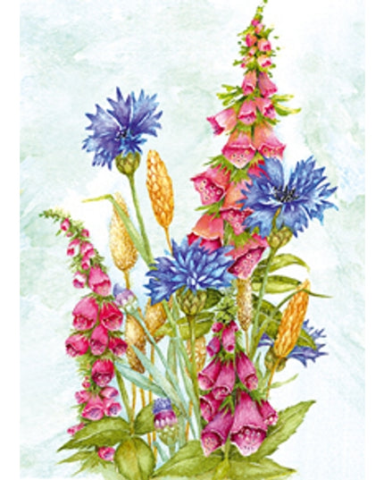 Wenskaart korenbloem ridderspoor