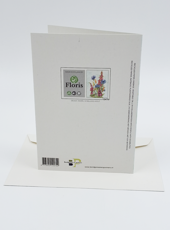 Wenskaart korenbloem ridderspoor