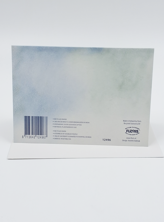 Wenskaart witte roos