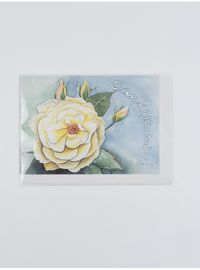 Wenskaart witte roos